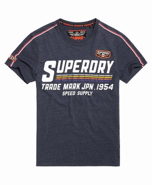 Superdry Custom Classics Férfi Pólók Kék | GMTYJ4309